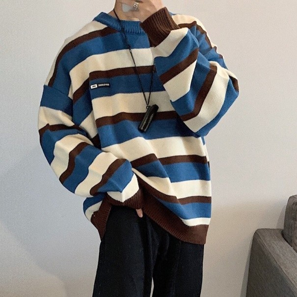 Gestreepte herentrui F241 blauw S