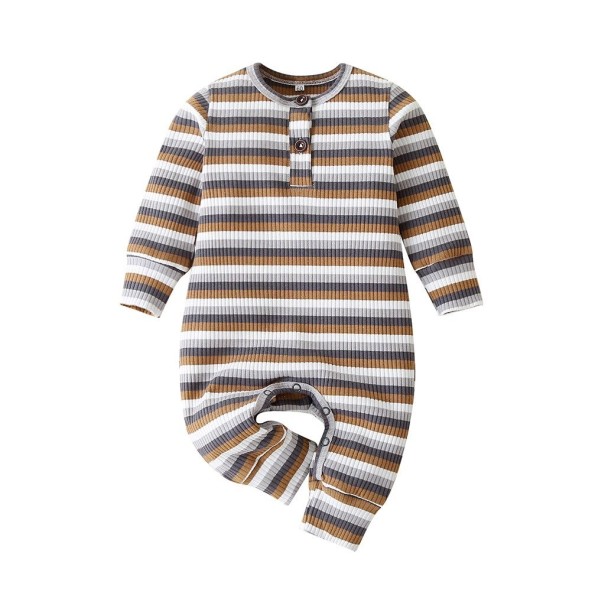 Gestreepte jumpsuit voor baby&#39;s T2645 9-12 maanden A