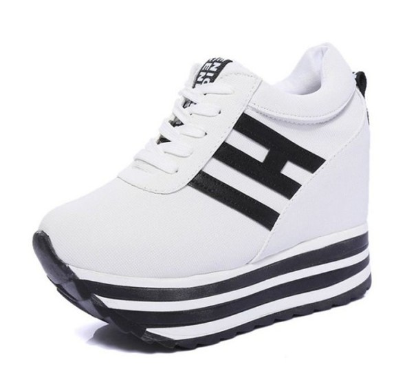 Gestreepte sneakers voor dames wit 38
