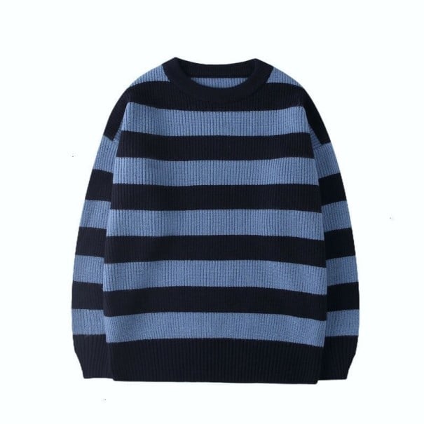 Gestreepte trui F188 blauw M