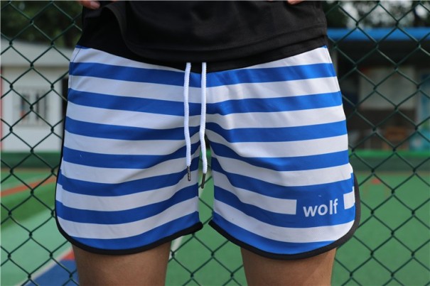 Gestreifte Herrenshorts blau S