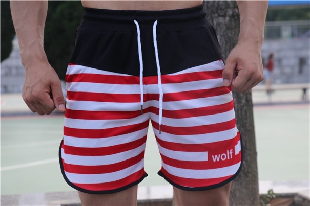 Gestreifte Herrenshorts rot M