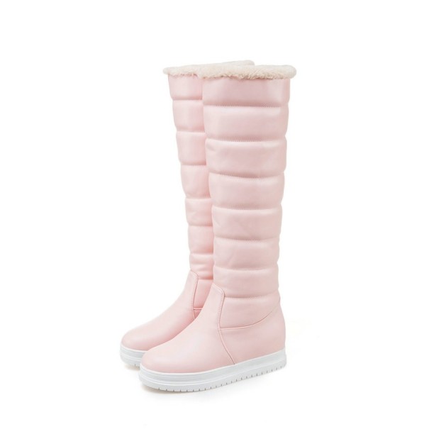 Gestreifte Winterstiefel für Damen J1822 rosa 38