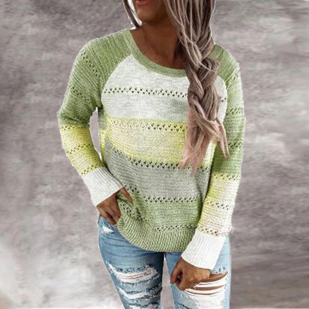 Gestreifter Damen-Strickpullover G397 XL 6