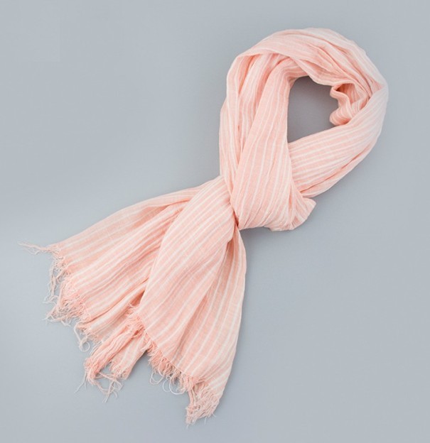 Gestreifter Herrenschal J3057 rosa