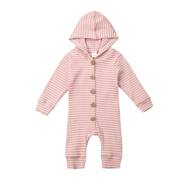 Gestreifter Overall für Kleinkinder T2723 rosa 3-6 Monate