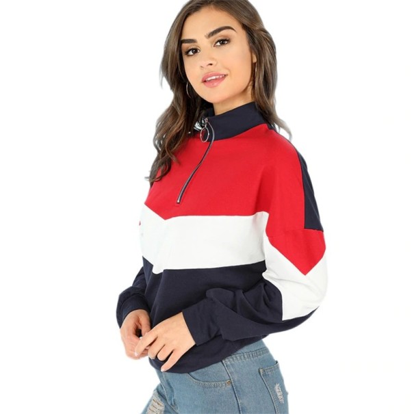 Gestreiftes Damen-Sweatshirt B20 rot L