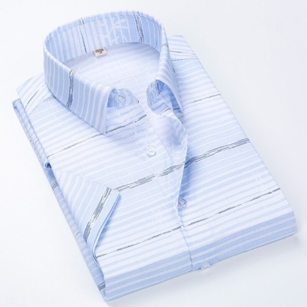 Gestreiftes Herrenhemd F782 hellblau S