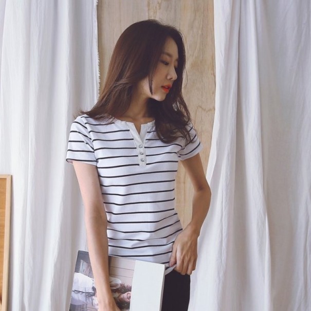 Gestreiftes Poloshirt für Damen S 5