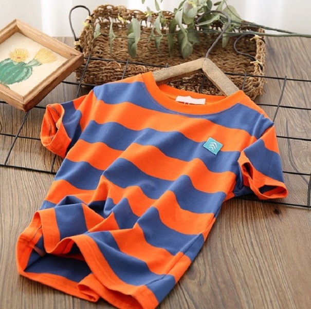 Gestreiftes T-Shirt für Jungen orange 10