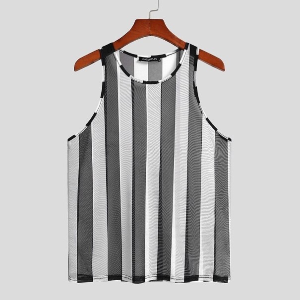 Gestreiftes Tanktop für Herren T1946 3XL