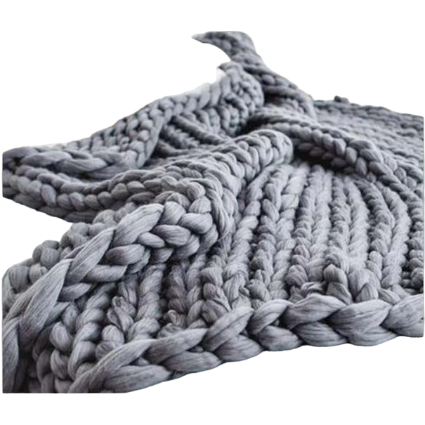 Gestrickte Wolldecke 80 x 80 cm grau Gestrickte Wolldecke 80 x 80 cm grau