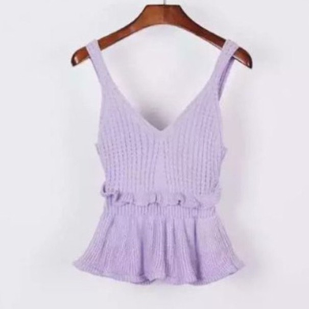 Gestricktes Tanktop für Damen lila