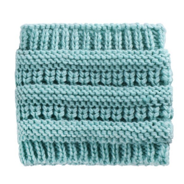 Gestricktes Winter-Stirnband für Damen azurblau