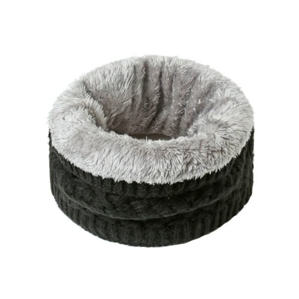 Gestricktes Winterhalstuch für Kinder schwarz