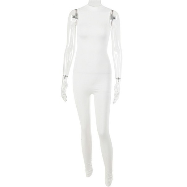 Getailleerde jumpsuit voor dames wit S