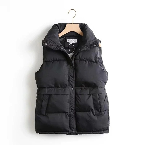 Gewatteerd damesvest P1329 zwart L