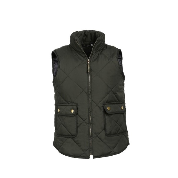 Gewatteerd damesvest P1415 legergroen M