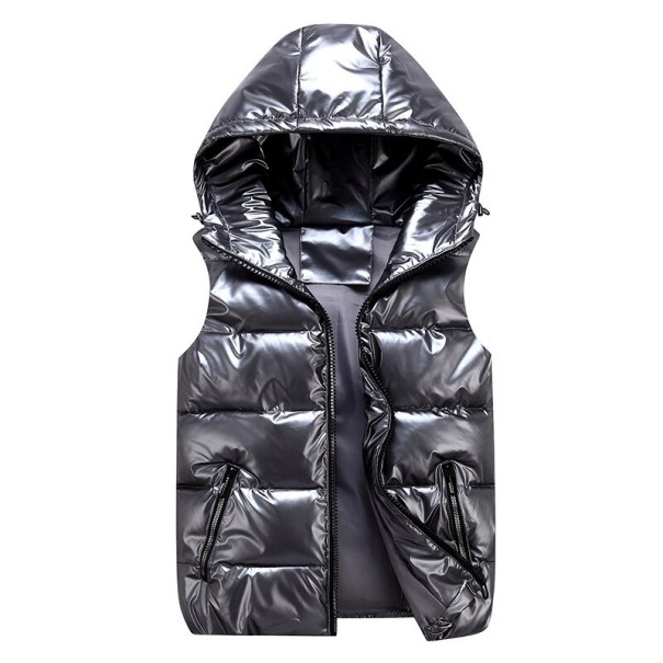 Gewatteerd damesvest P1486 donkergrijs L
