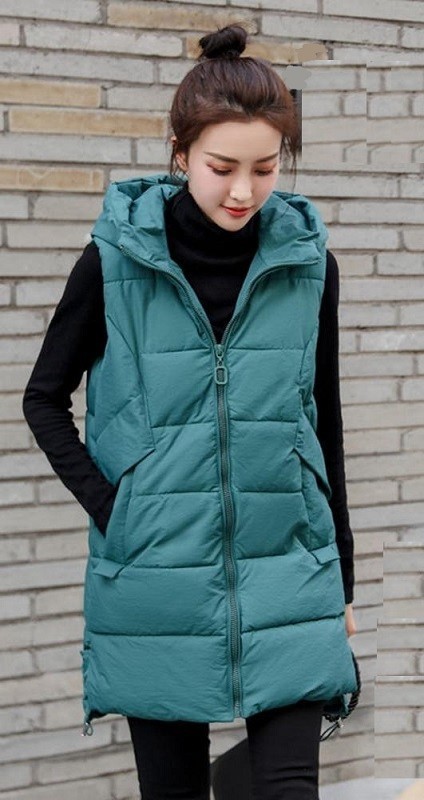 Gewatteerd damesvest P1566 groen L