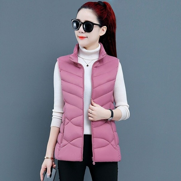 Gewatteerd damesvest P1815 donkerroze XXL