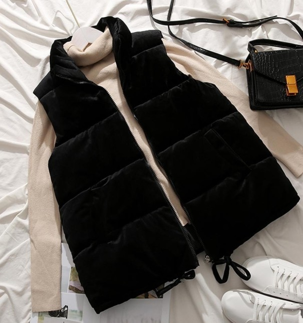 Gewatteerd damesvest P1949 zwart L