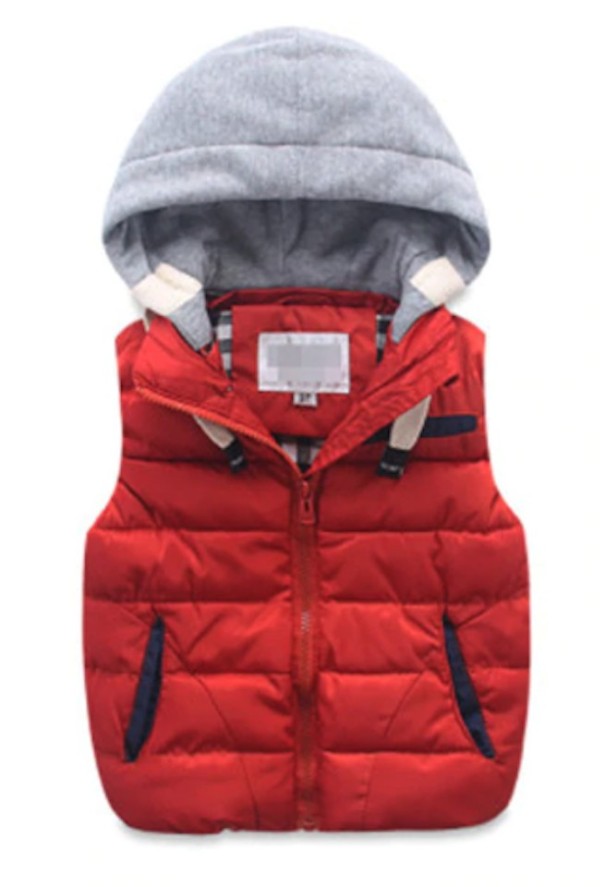 Gewatteerd kindervest J1239 rood 6