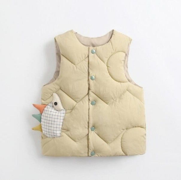 Gewatteerd vest voor meisjes L1823 beige 3