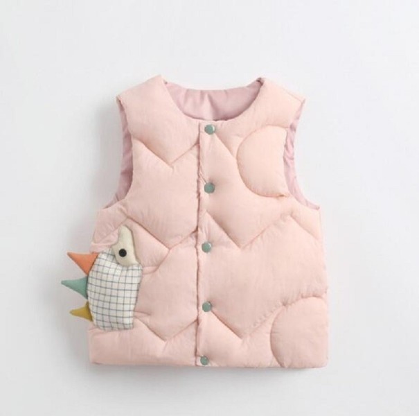 Gewatteerd vest voor meisjes L1823 roze 5