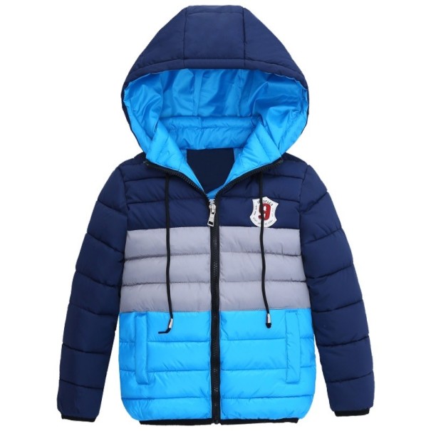Gewatteerde winterjas voor kinderen J1865 blauw 4