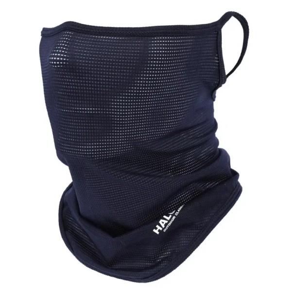 Geweven gezichtssjaal 20 x 30 x 24 cm Halve masker met oorlussen Ademend nylon nekwarmer in verschillende kleuren Lichtgewicht gezichtsbescherming donkerblauw