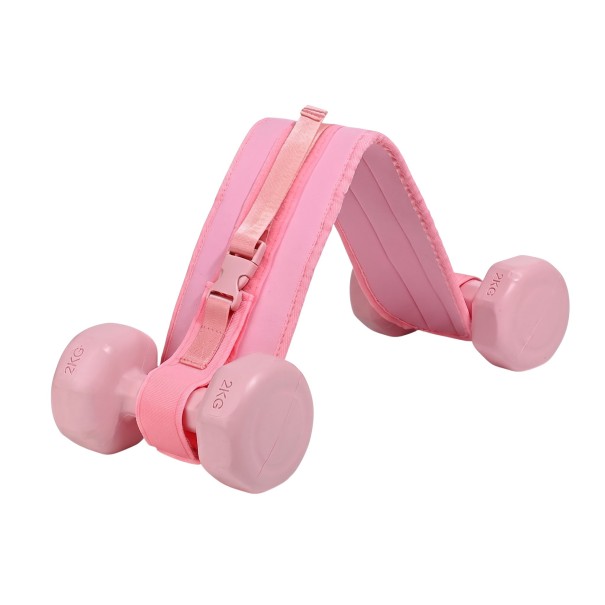 Gewichtsgordel voor hip thrust 63 x 13 cm met verstelbare band en gesp voor het bevestigen van twee dumbbells tijdens thuistraining roze