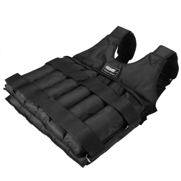 Gewichtsvest 1-20 kg Verstelbaar trainingsvest met gewichtszakken Zwart vest voor krachttraining en hardlopen zonder vulling 1