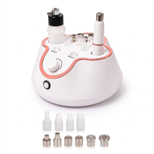 Gezichtpeeling apparaat 3-in-1 met zuigkracht 60 kPa, 220–240 V EU, diamant microdermabrasie, wit, voor mee-eters en thuis huidverzorging 1