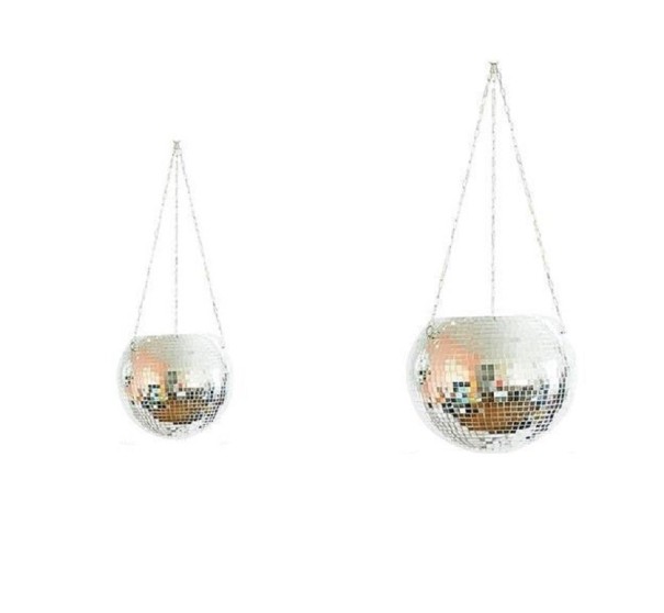 Ghiveci de flori agățat minge discotecă 2 buc 2