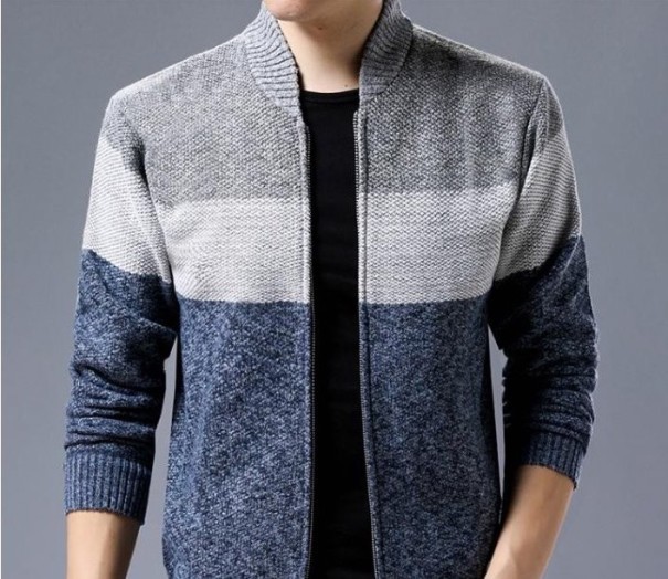 Giacca a righe da uomo J2083 grigio L