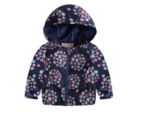 Giacca a vento bambina J1884 blu scuro 6