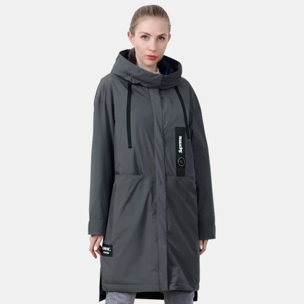 Giacca autunnale da donna P2356 grigio scuro 3XL