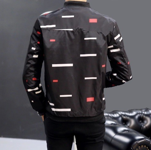 Giacca da uomo primavera/autunno con rettangoli J1421 nero XL