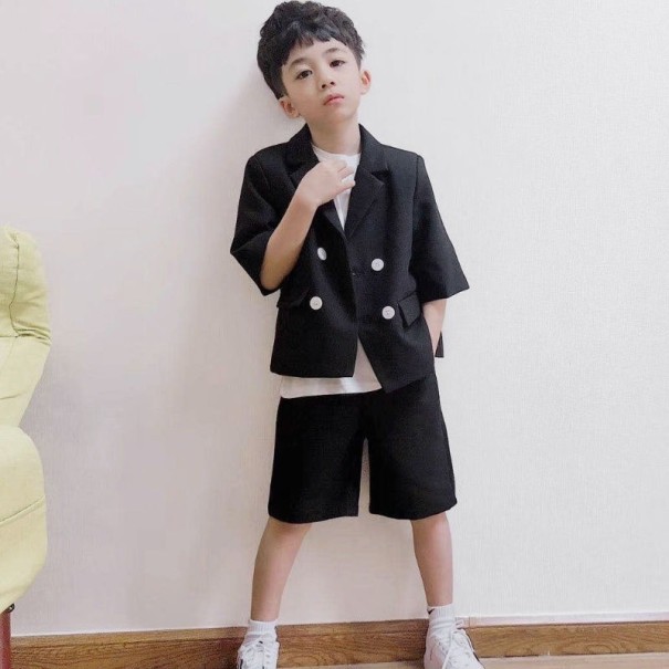 Giacca e pantaloni corti per bambino B1407 nero 10