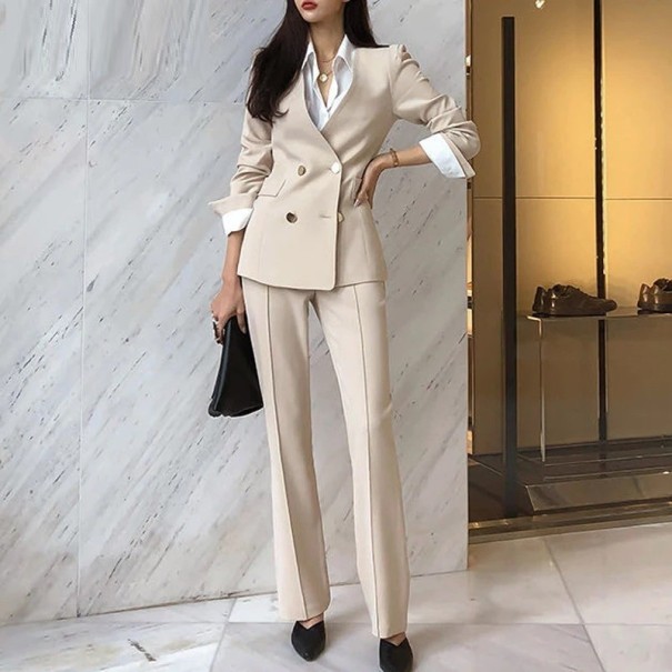 Giacca e pantaloni da donna B1215 beige M