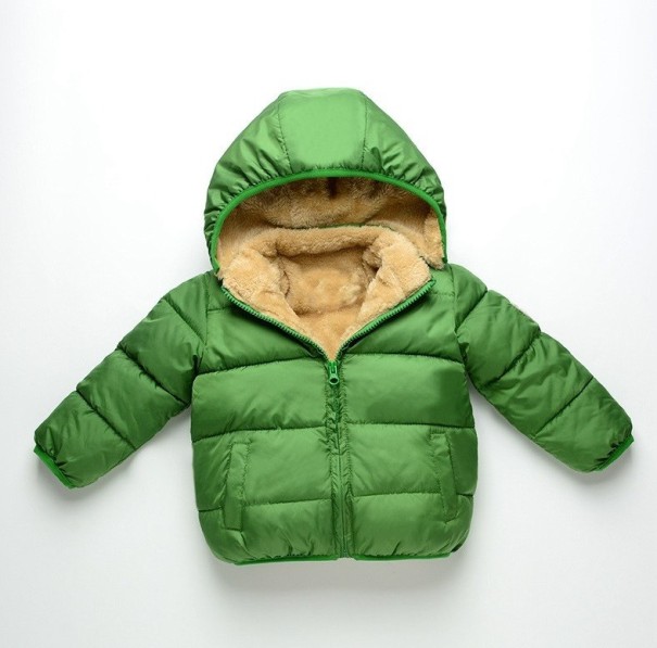 Giacca imbottita per bambini con pelliccia J2868 verde 3
