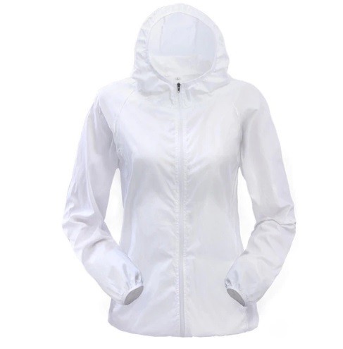 Giacca impermeabile da donna J2998 bianco L