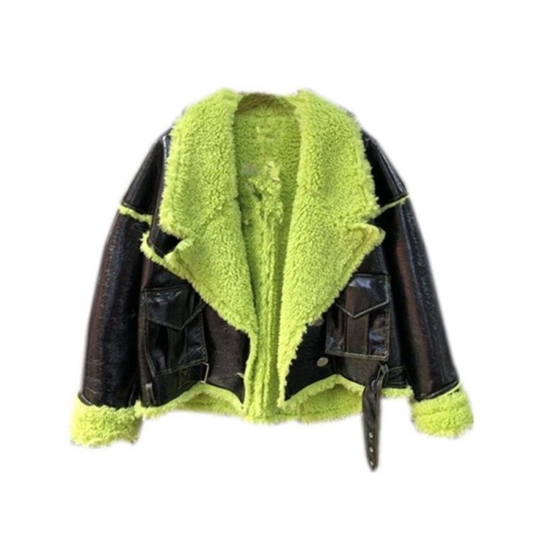 Giacca in pelle da donna con pelliccia P1946 S