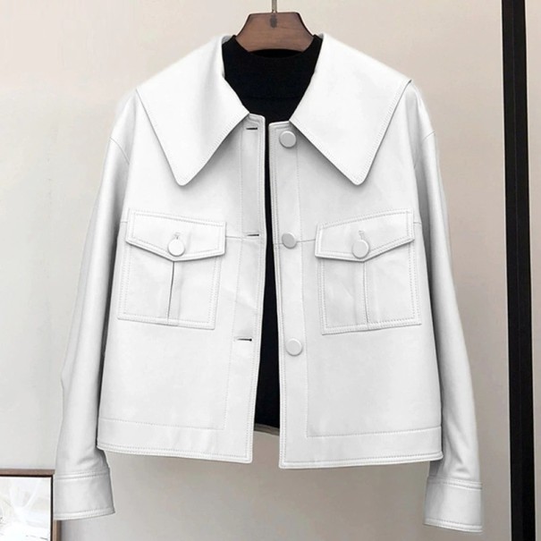 Giacca in pelle da donna P1947 XXL