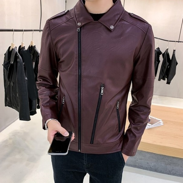 Giacca in pelle da uomo F1286 bordeaux L