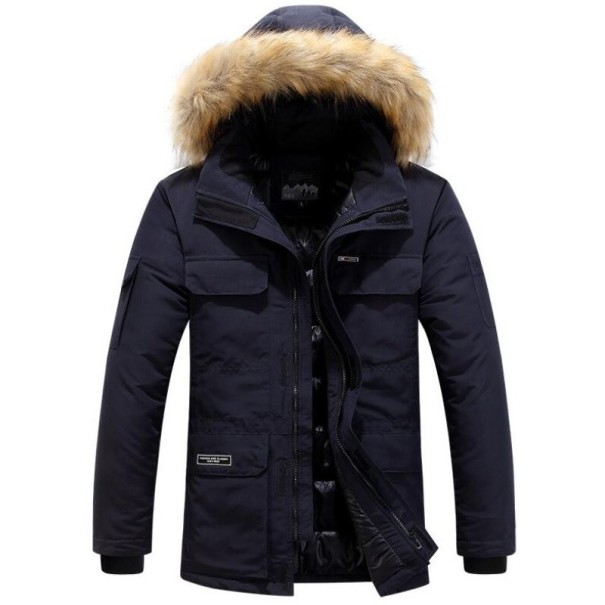Giacca invernale da uomo con cappuccio S52 blu scuro S