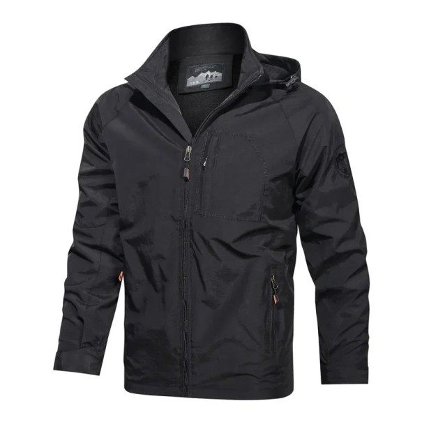 Giacca invernale da uomo in nylon antivento nero S