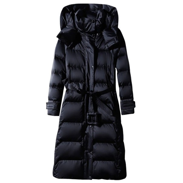 Giacca invernale lunga da donna P2226 nero S