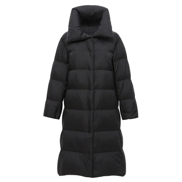 Giacca invernale lunga da donna P2530 nero S